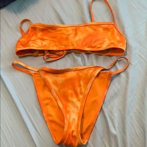 Pacsun Tie Dye Orange Bathing Suit